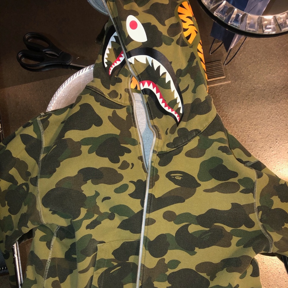 Bape reversible shark hoodie